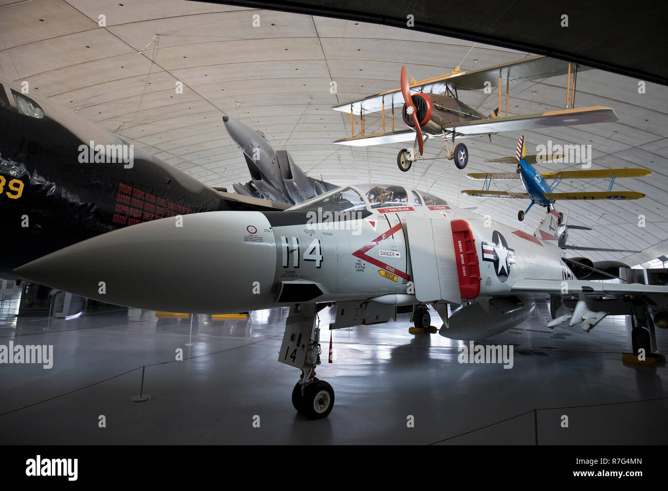United States F4 Phantom Jet im American Air Museum, Duxford Stockfoto