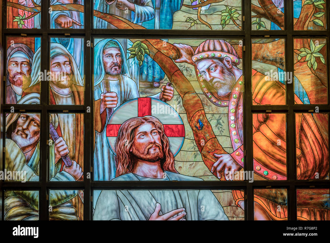 Jesus und die Zöllner Zachäus. Das Innere der koptischen Kirche in Sharm El Sheik, Ägypten, 31. Oktober 2018 Stockfoto