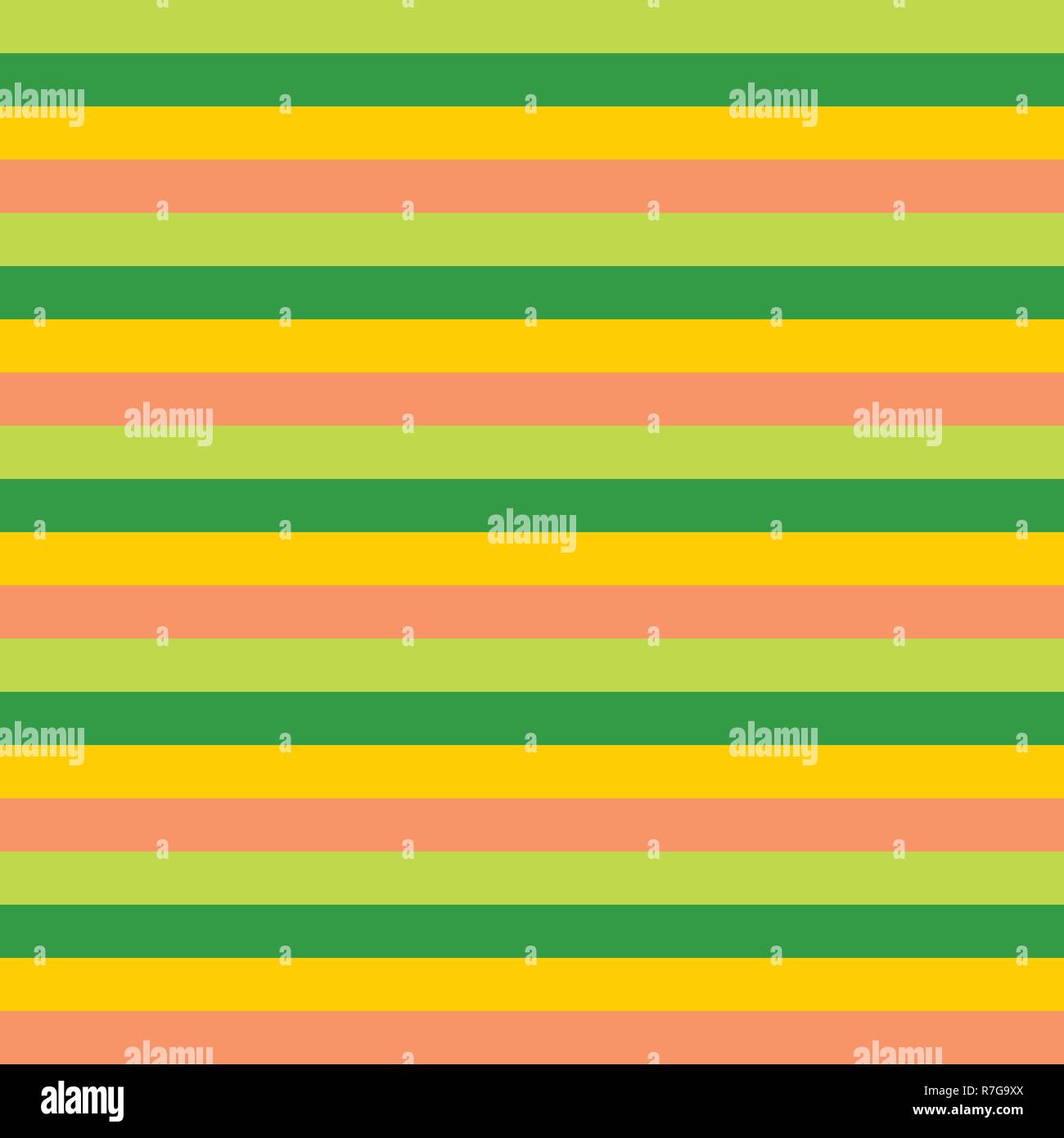 Gelb Grün Rosa horizontalen Streifen Muster. Horizontal gestreifte nahtlose Vektor Hintergrund. Toll für Esser, Feder, Stoff, Verpackung, Papier Projekte. Koordinate Muster für meine Ostern Sammlung. Stock Vektor