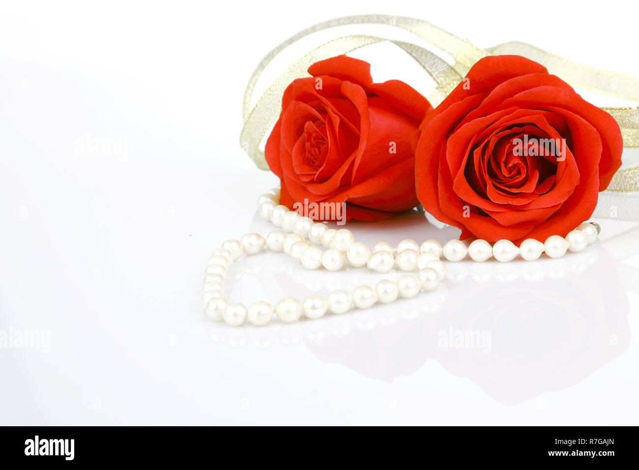 Elegante Rose mit Kette Stockfoto