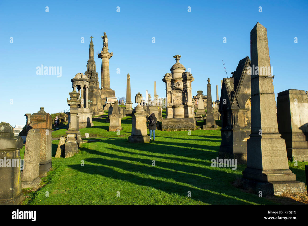 Die Glasgow Necropolis, viktorianischen Friedhof in Glasgow, Schottland Stockfoto