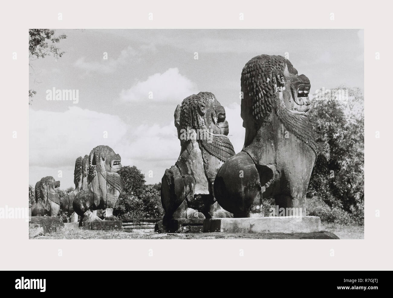 Kambodscha, Angkor, Preah Ko, 1966 oder früher, verlorenen Städte Asiens, Architektur, Südostasien. Stockfoto