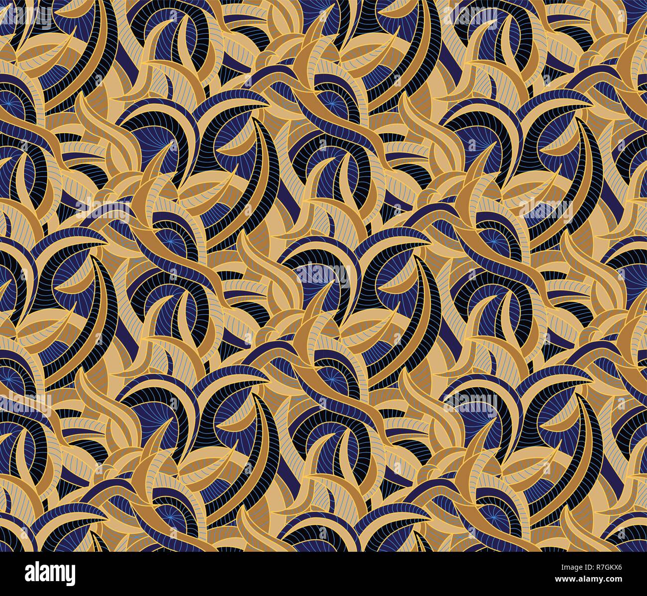 Nahtlose Muster Hintergrund mit großer Anzahl Kurven Stock Vektor