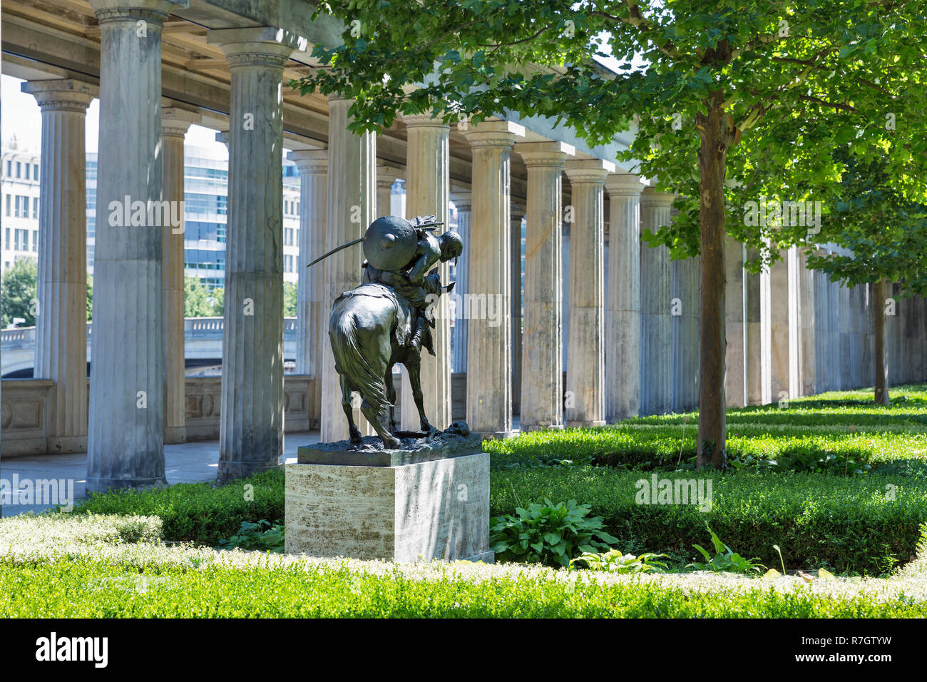 BERLIN, DEUTSCHLAND 14. JULI 2018 Hun zu Pferd Statue (Hunne zu