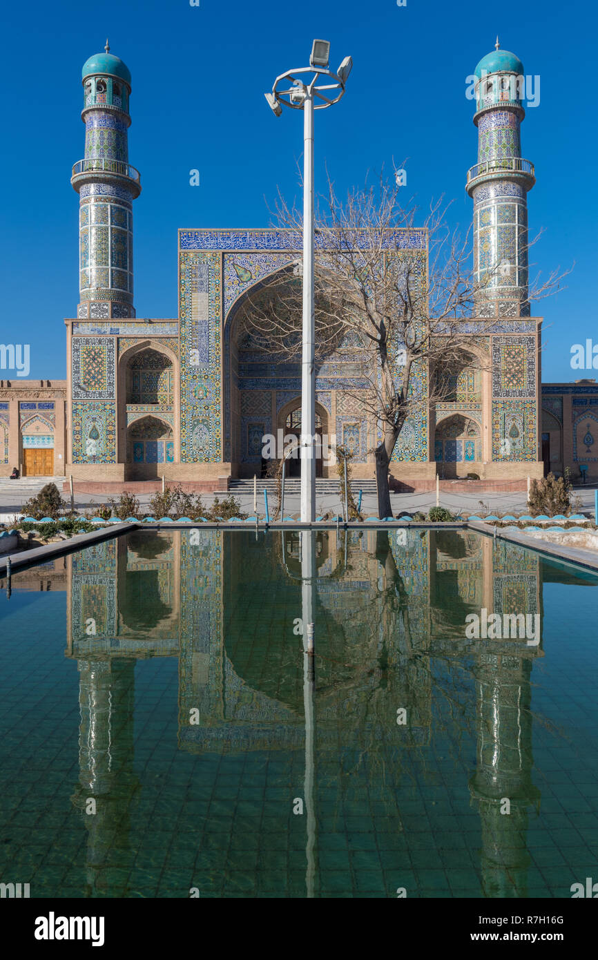 Pool Vor Herat Freitag Moschee (Jami Masjid) oder zentrale Blaue Moschee, Herat, Provinz Herat, Afghanistan Stockfoto