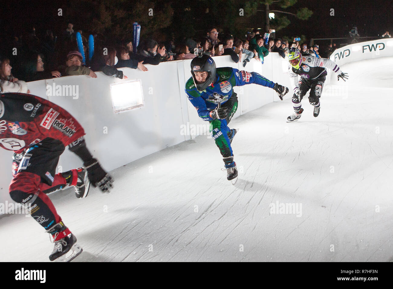 2018/12/08 Yokohama, zum ersten Mal Red Bull Crashed Ice Yokohama 2018 hatte sein Debüt in Japan. (Fotos von Michael Steinebach/LBA) Stockfoto