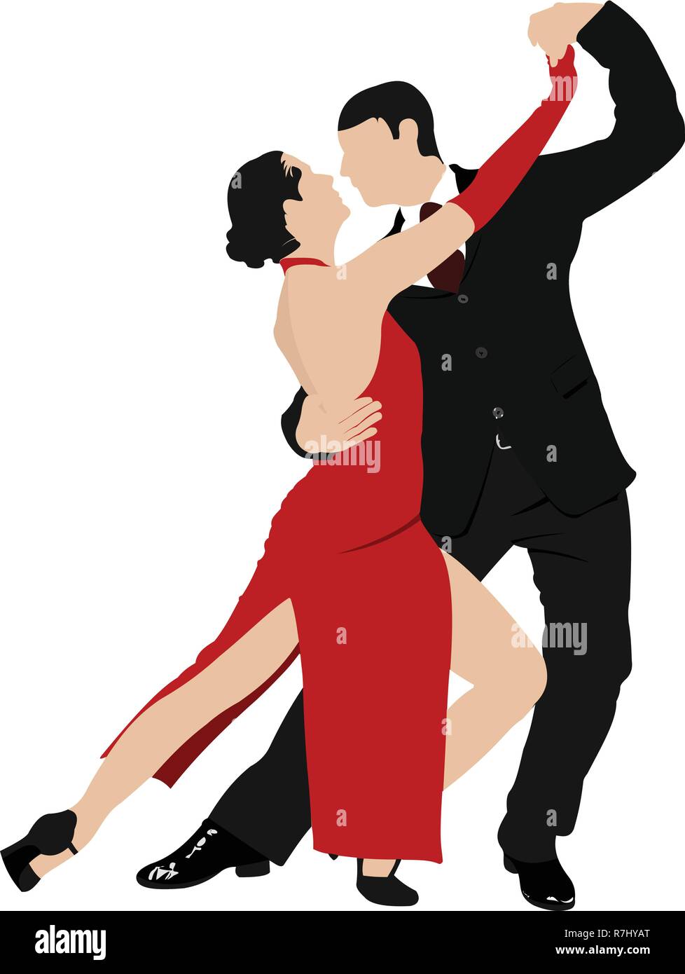 Paare, die einen Tango tanzen. Vektor-illustration Stock Vektor