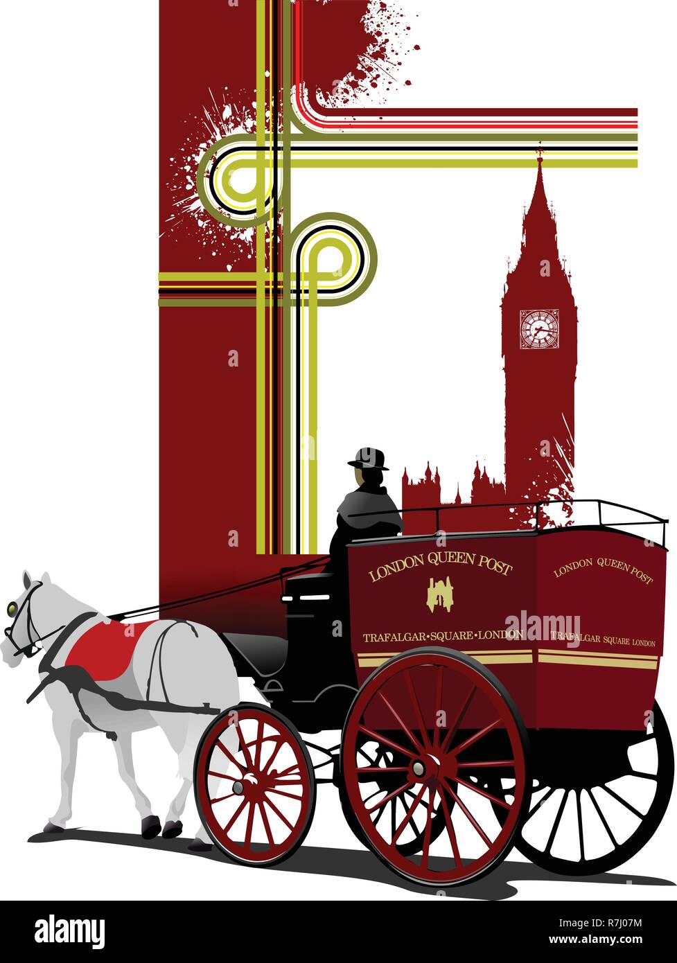 Abdeckung für Broschüre mit London Bilder. Vektor-illustration Stock Vektor