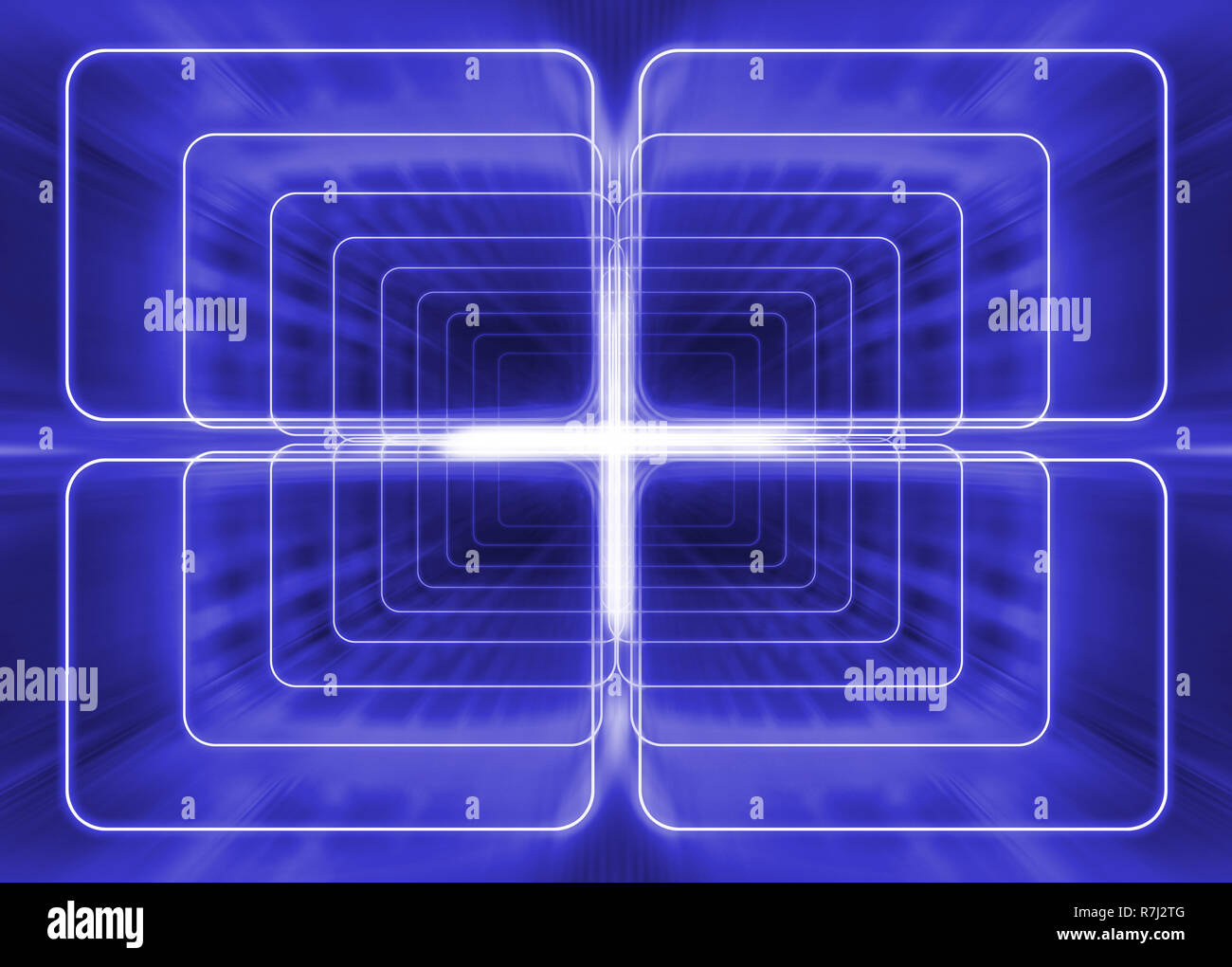Lineare Projektion des Raumes wie geometrische Balken Stockfoto