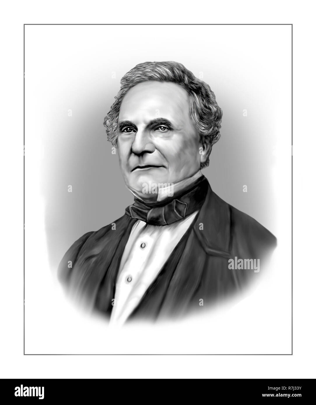 Charles Babbage 1791 - 1871 Englischer Mathematiker Universalgelehrten Philosoph Erfinder Ingenieur Mechanisches Stockfoto