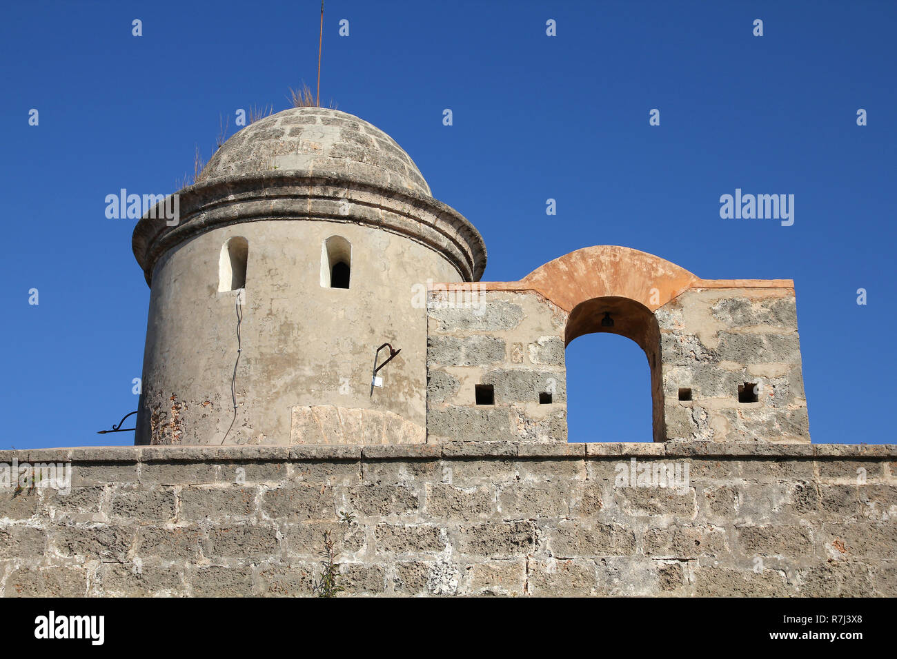 Cienfuegos, Kuba - berühmte alte El Jagua Festung Turm Stockfoto