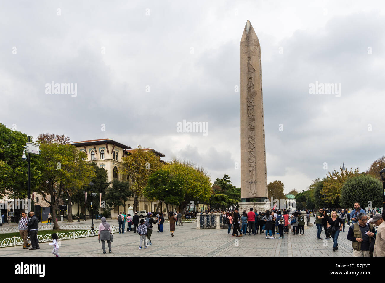 Obelisk von Theodosius im Hippodrome, Istanbul, Türkei Stockfoto