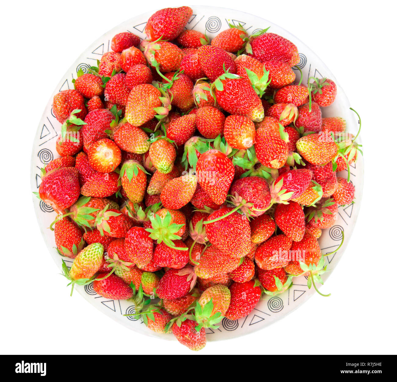 Mit frischen Erdbeeren. Auf weissem Hintergrund Stockfoto