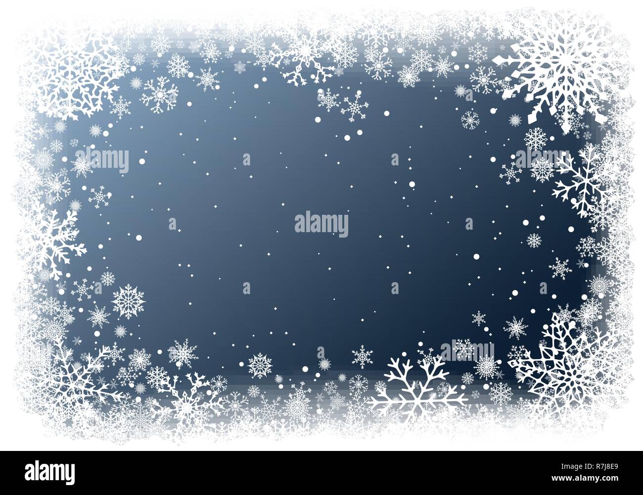 Weihnachten Hintergrund mit Rahmen von Schneeflocken Stock Vektor