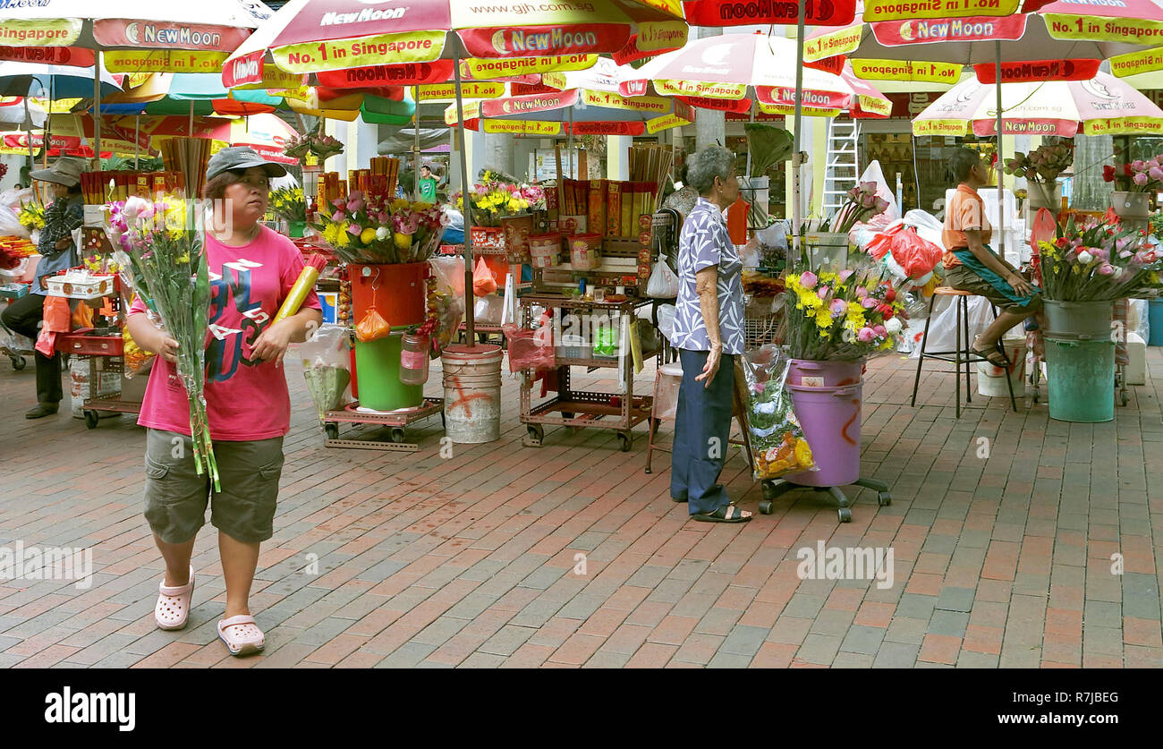 Singapur Blumenmarkt Stockfoto