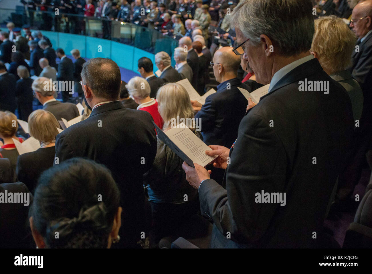 Der Bürgermeister von London, Sadiq Khan, der Vorsitzende der London Assembly, Tony Laube bin melden sie Vertreter der britischen Streitkräfte und andere spezielle Gäste legen Kränze an einem Service der Erinnerung für diejenigen, die ihr Leben im Kampf um ihr Land verloren haben. Mit: Atmosphäre, Wo: London, Großbritannien Wann: 09 Aug 2018 Quelle: Wheatley/WANN Stockfoto