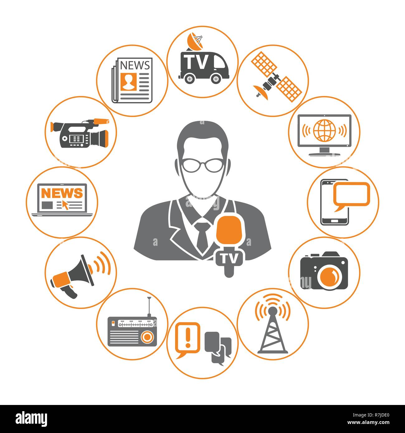 Medien und Nachrichten Konzept Stock Vektor