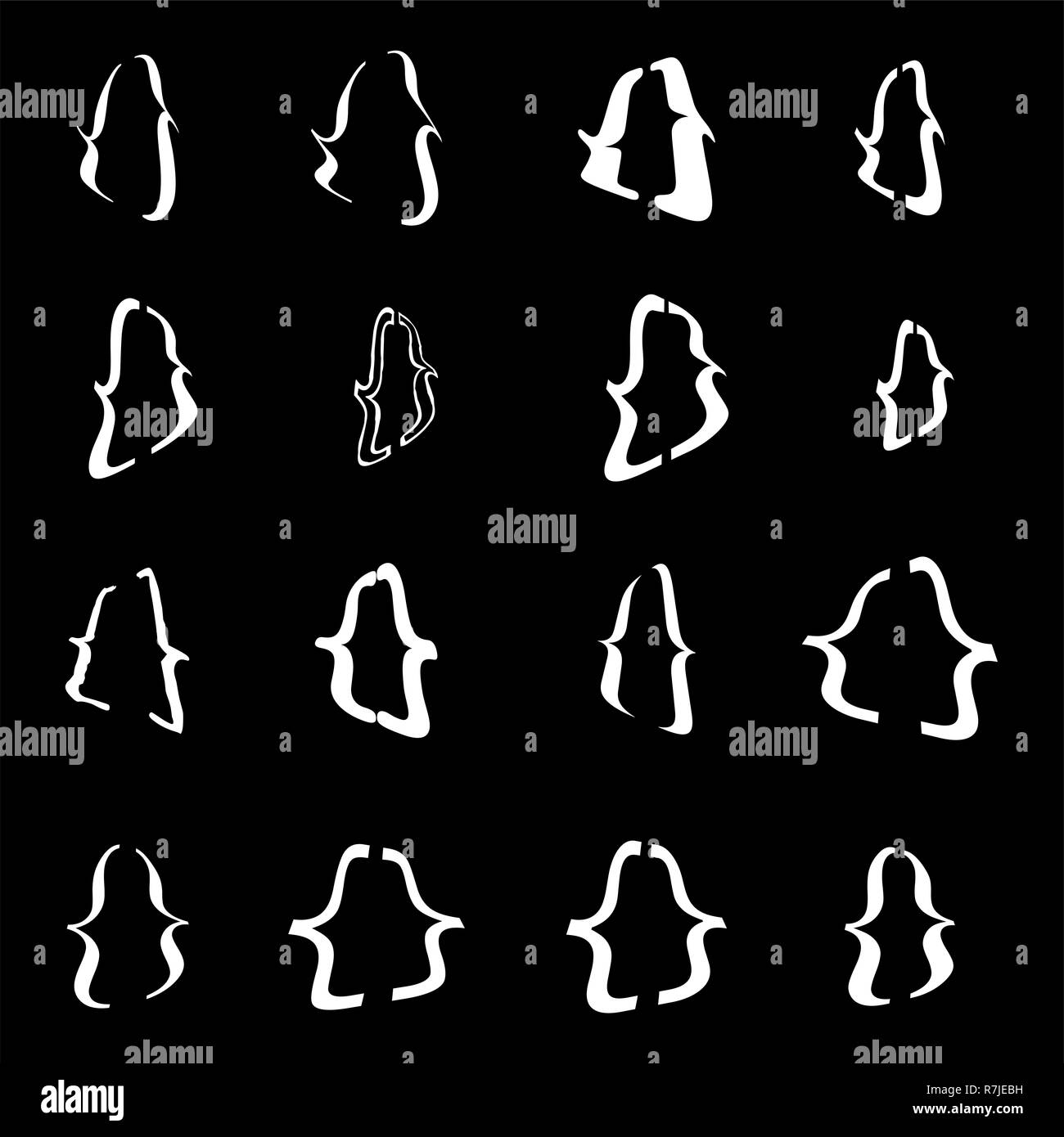 Satz von Klammern oder geschweiften Klammern Symbol Stockfoto