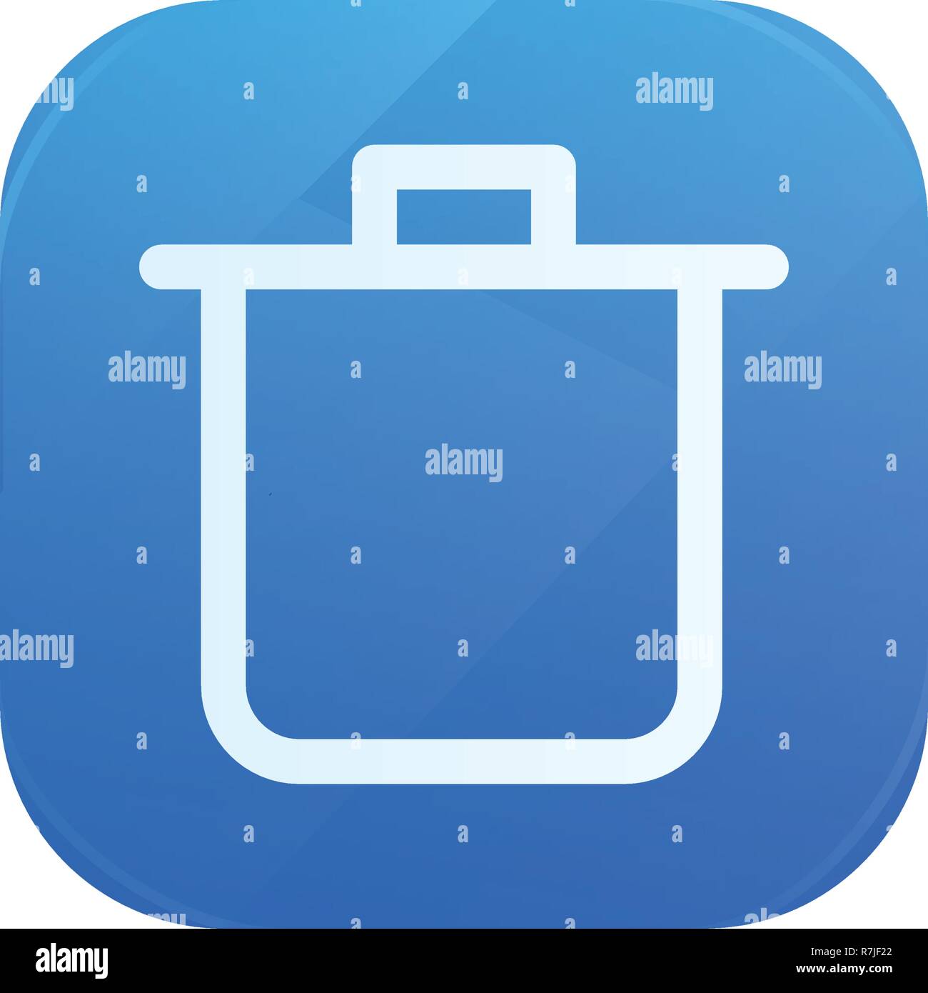 Bin glänzend Flachbild-Symbol, entfernen und das Symbol "Papierkorb" Stock Vektor