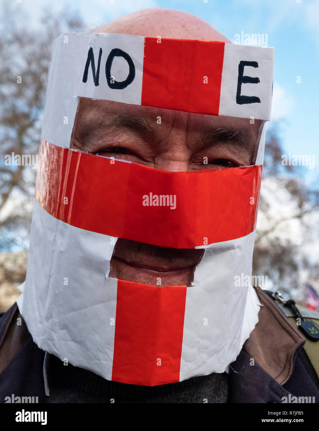 London Dec 9 2018. Anti EU, Pro Brexit Verrat Anhänger auf London fahren Sie hinunter und März durch das Zentrum von London für Rallye organisiert von Ukip leader Gerard Batton und Tommy Robinson (Steven Yaxley-Lennon) Foto Janine Wiedel Stockfoto