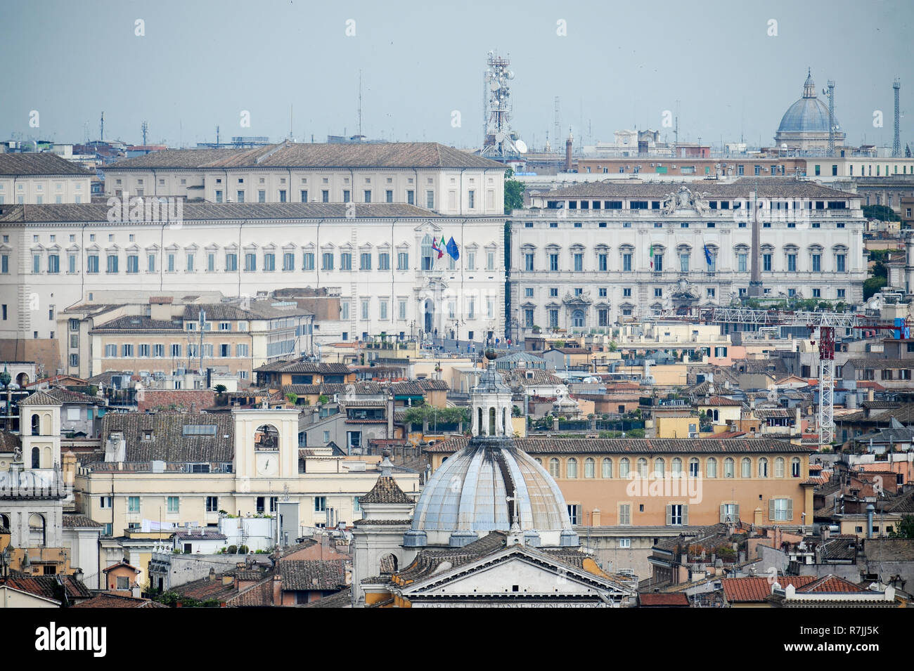 Barocke Palazzo del Quirinale (Quirinal) im XVI gebaut für Papst Gregor XIII. als päpstliche Residenz, jetzt offizielle Residenz des Präsidenten der Stockfoto