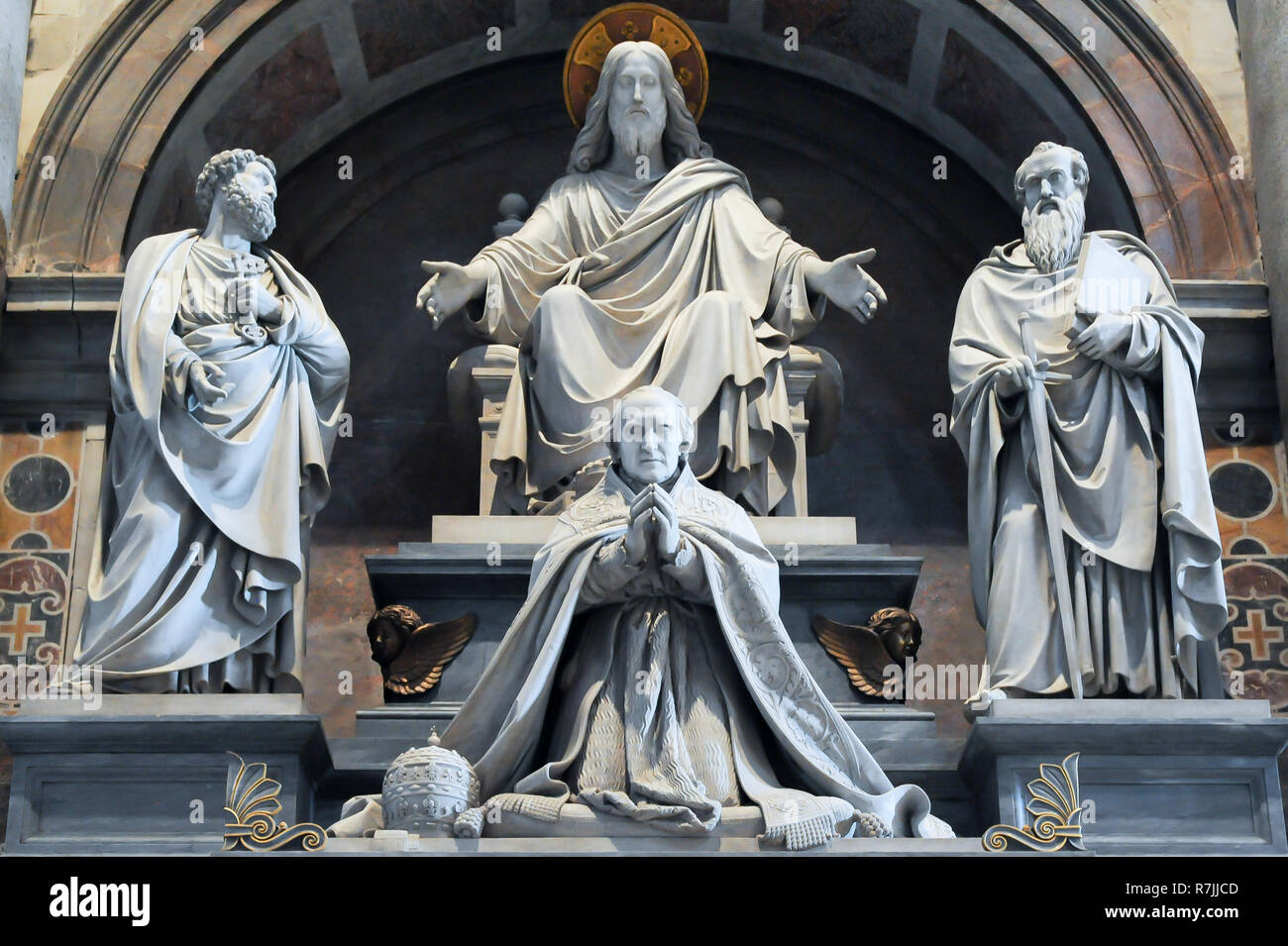 Denkmal von Papst Pius VIII im italienischen Renaissance Papale Maggiore Basilica di San Pietro in Vaticano (Päpstlichen Basilika St. Peter im Vatikan) Liste Stockfoto