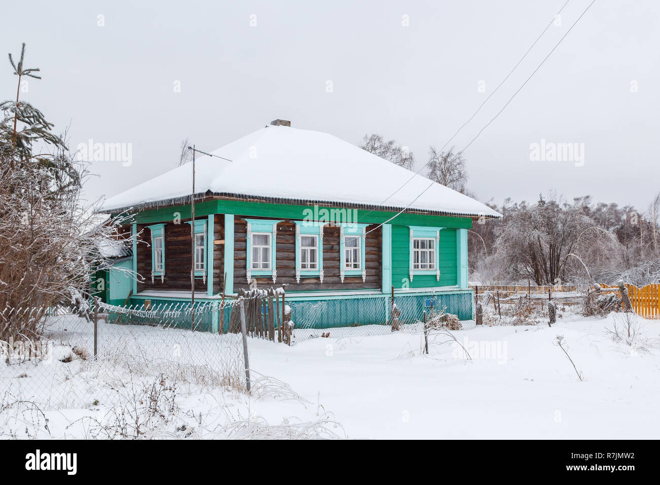 Region Nizhny Novgorod. Haus im Dorf Troitskoe, Russland Stockfoto