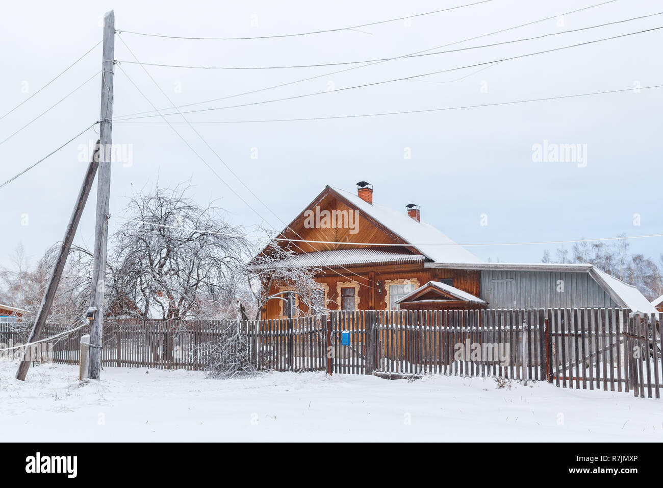 Region Nizhny Novgorod. Das Haus liegt in dem Dorf Bogorodskoe, Russland Stockfoto