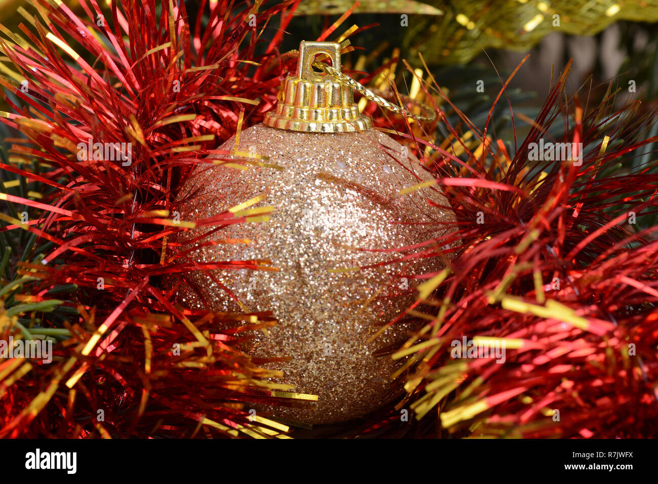 Helle, glänzende, schöne Weihnachten Kugeln close-up Stockfoto