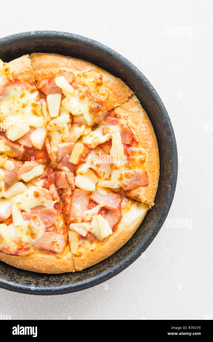 Top sicht Pizza Stockfoto