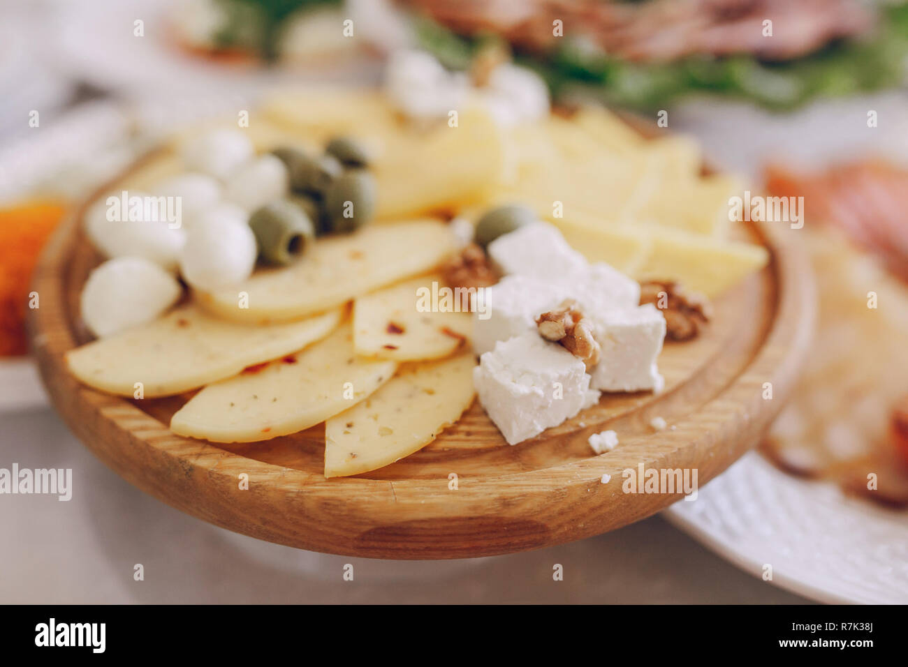 Tolle Einrichtung Hochzeit Buffet Restaurant, das schmackhafte sieht Stockfoto