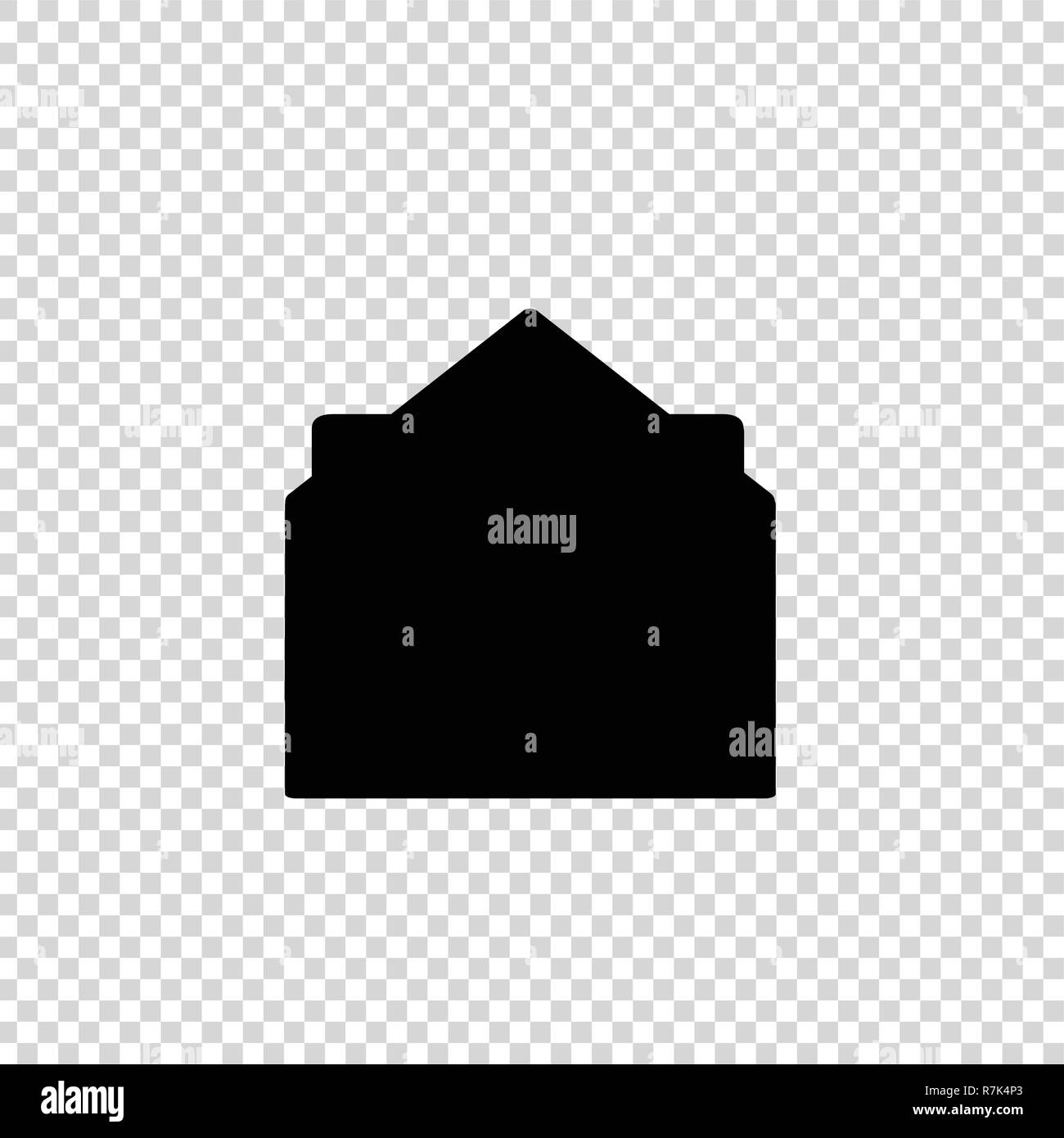 Schwarzes Symbol Silhouette der offenen Umschlag mit Dokument auf transparenten Hintergrund. E-mail Sign für Präsentation, Infografik. Nachricht schreiben Symbol. Vecor Stock Vektor