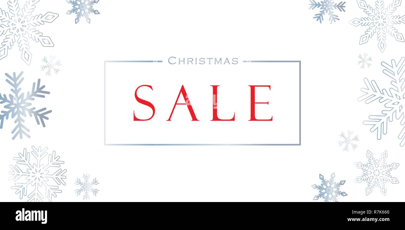 Winterurlaub Weihnachten Verkauf Banner mit Schneeflocken und weißen Hintergrund Vektor-illustration EPS 10. Stock Vektor