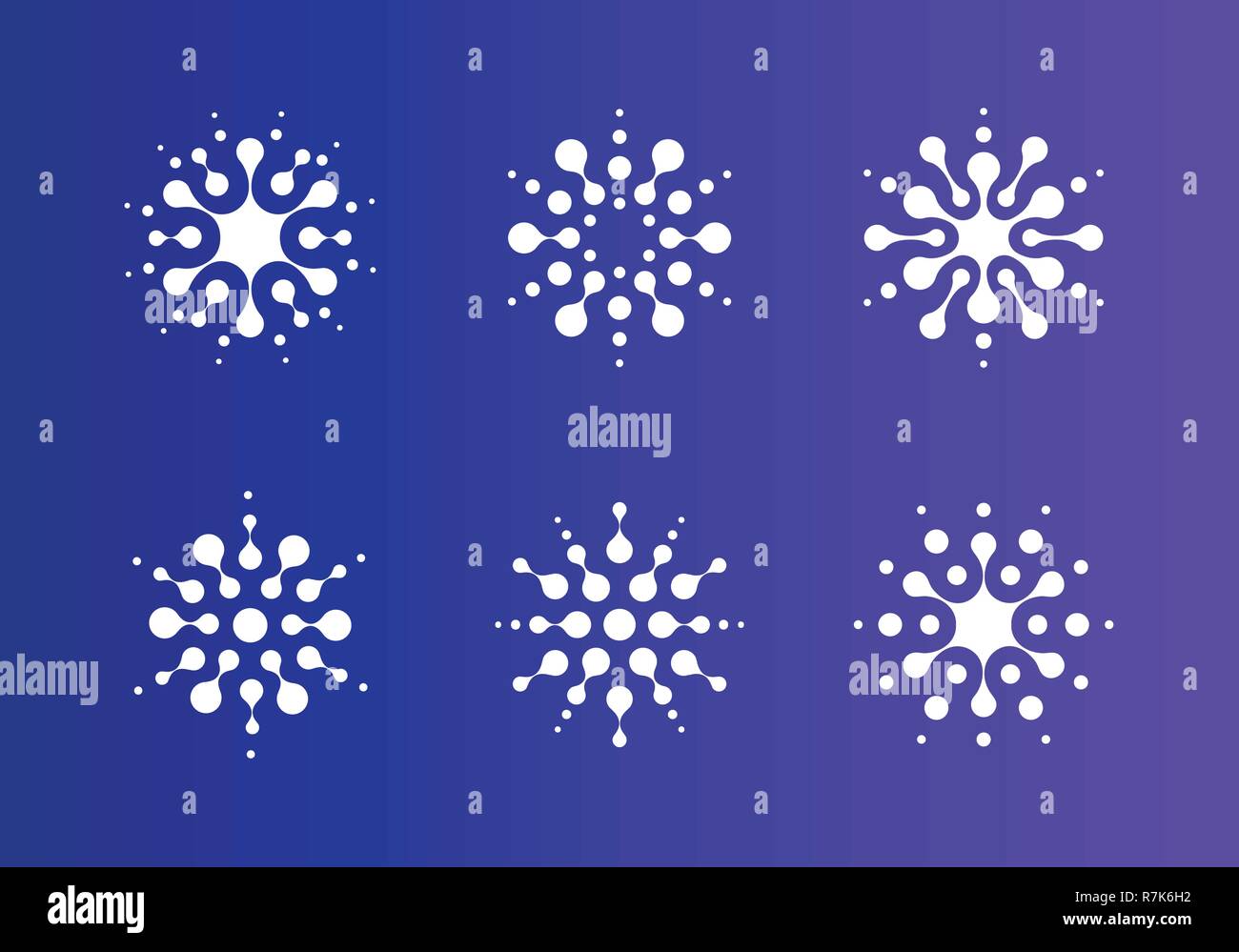 Abstrakte Kreis Vektor icon. Gepunktete logo Vorlage. Ungewöhnliche Kreise geometrischen Form. Abstract vector dots Symbole Sammlung. Vektoren. Stock Vektor