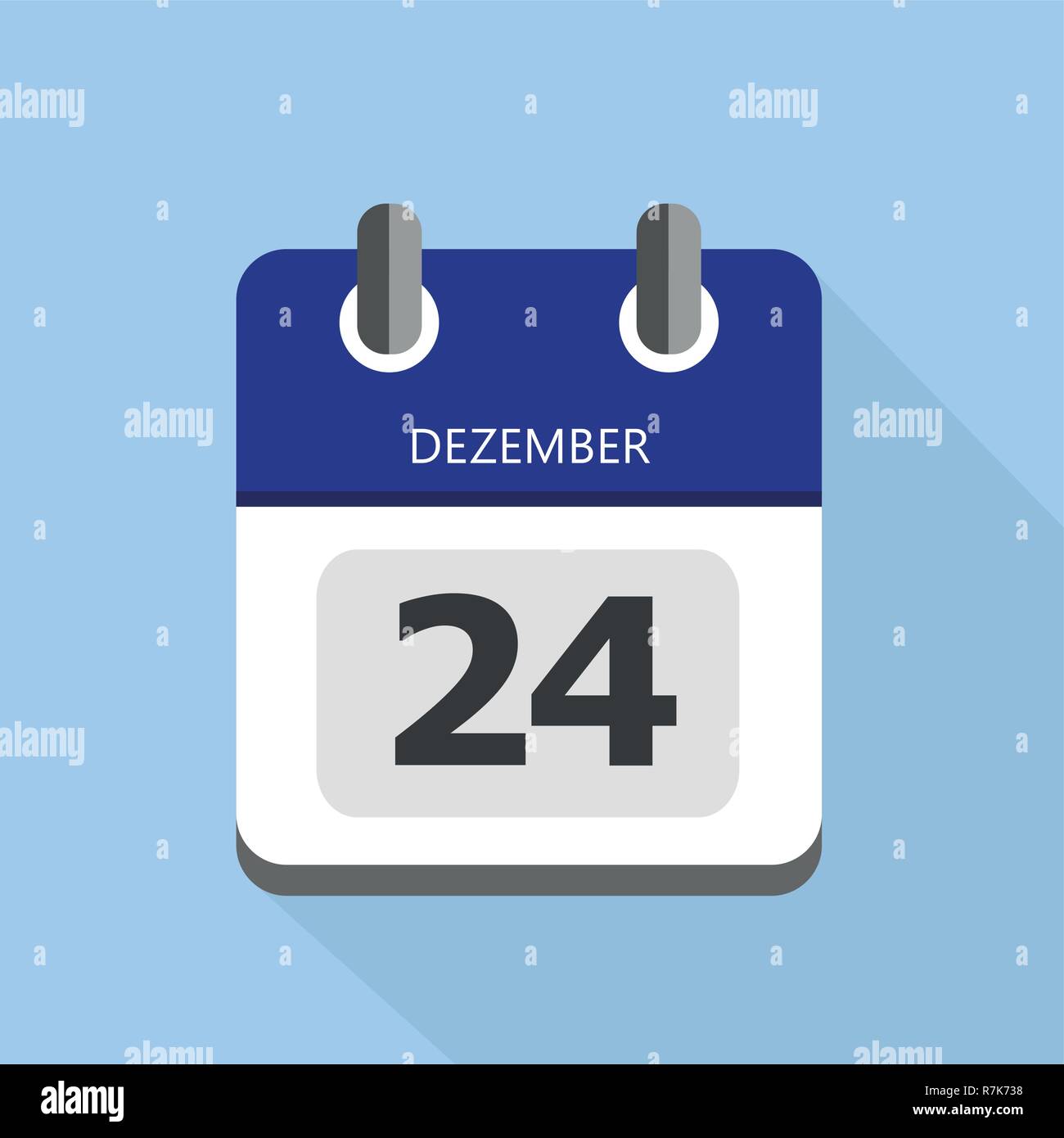 Kalender 24. Dezember Weihnachtsferien Vektor-illustration EPS 10. Stock Vektor