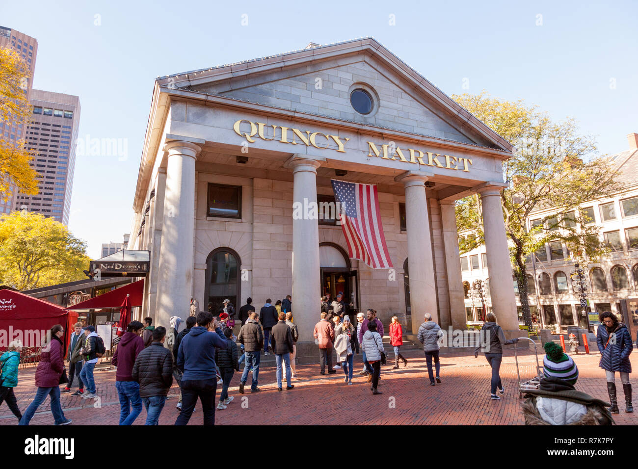 Quincy Market, Boston, Massachusetts, Vereinigte Staaten von Amerika. Stockfoto