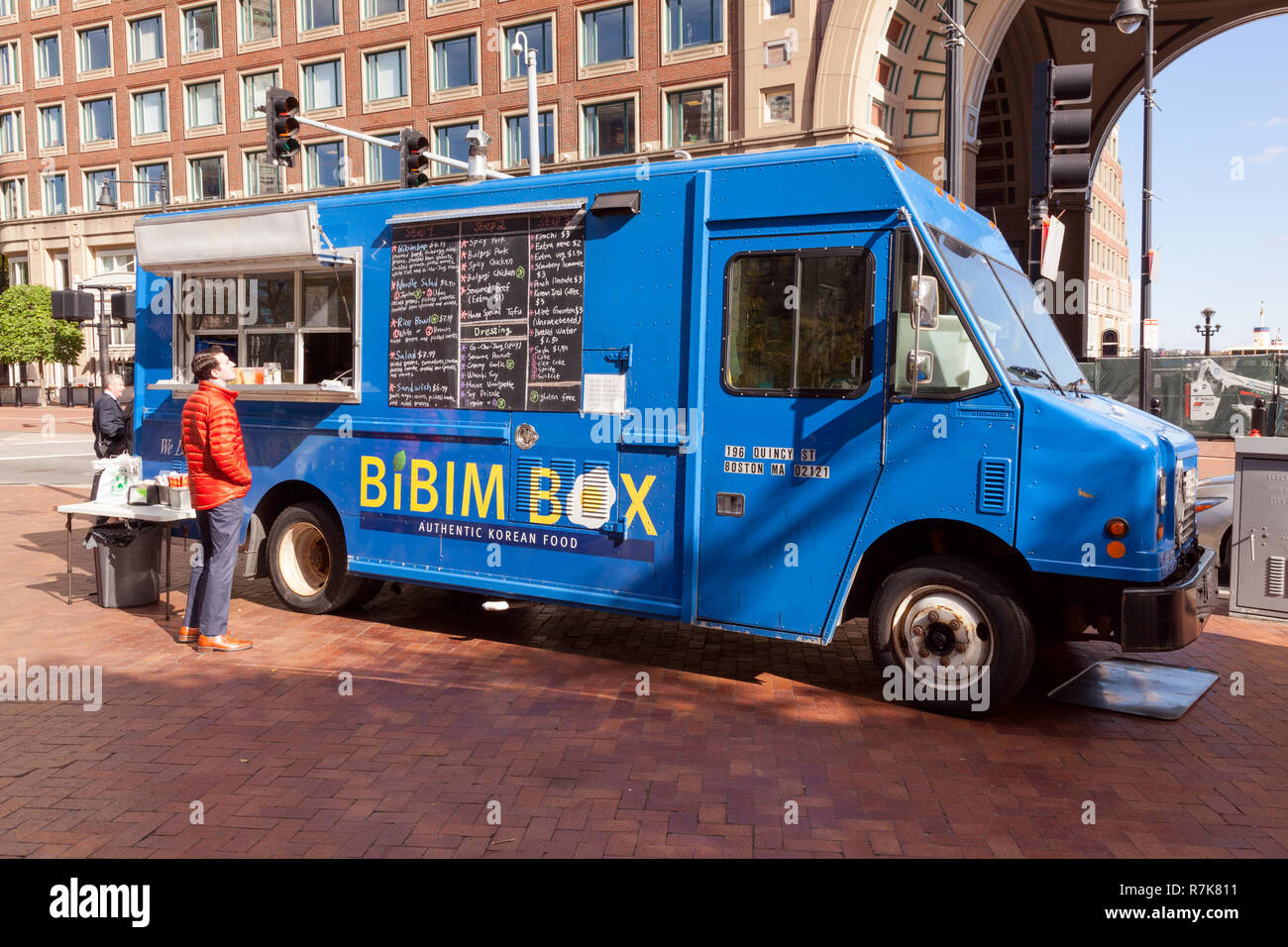 BiBim, Koreanisches Essen Lkw, Boston, Massachusetts, Vereinigte Staaten von Amerika. Stockfoto