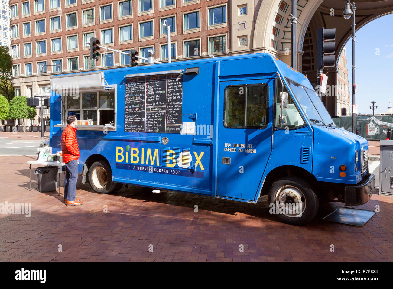 BiBim, Koreanisches Essen Lkw, Boston, Massachusetts, Vereinigte Staaten von Amerika. Stockfoto