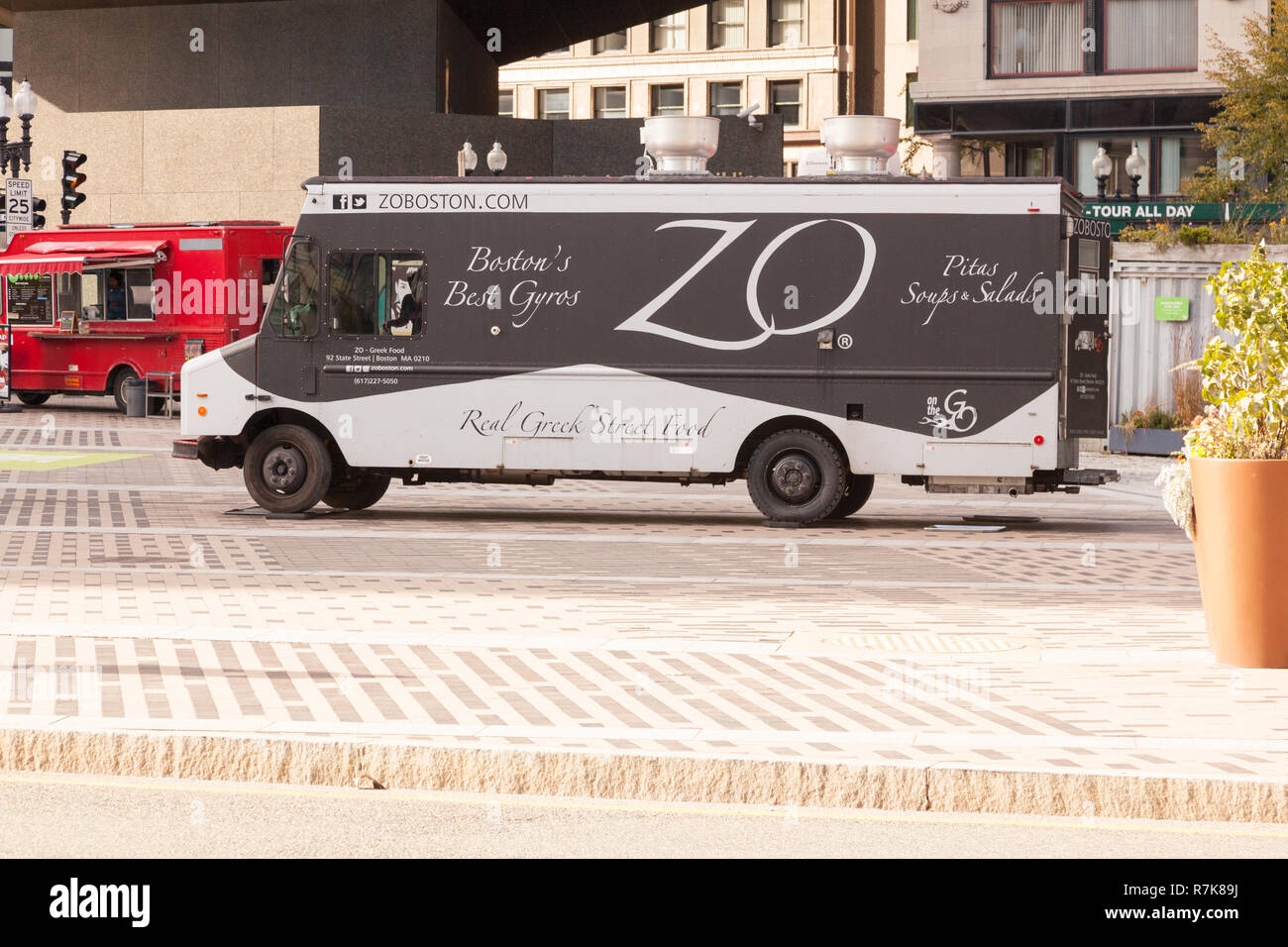 Nv-Boston Essen Lkw, Boston, Massachusetts, Vereinigte Staaten von Amerika. Stockfoto