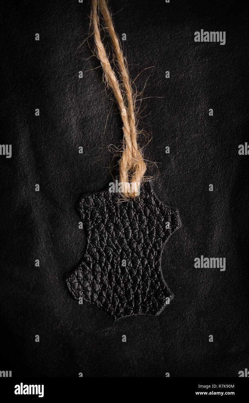 Leder Symbol schwarz Stockfoto