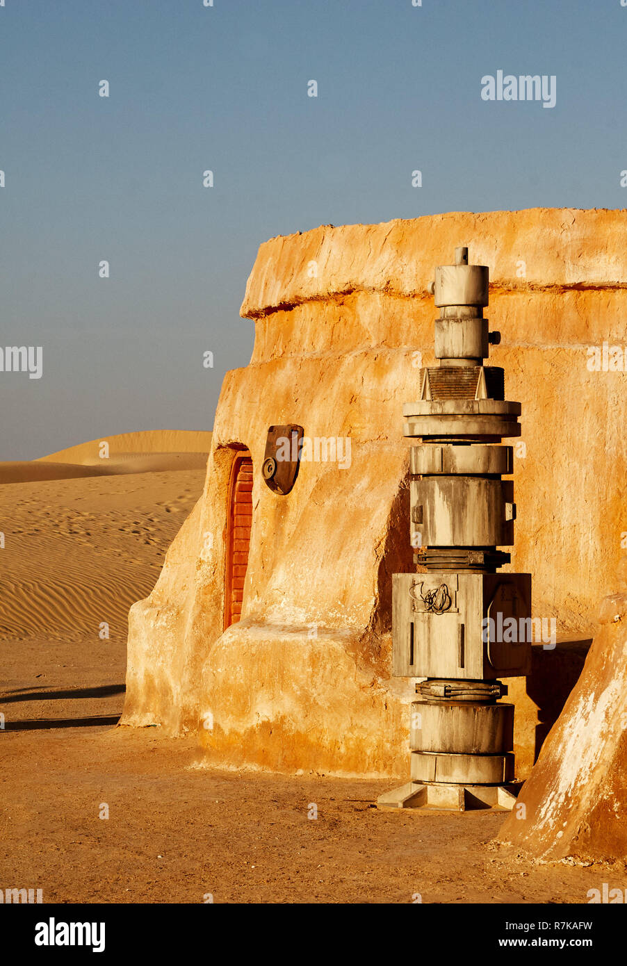 Dekorationen aus Star Wars Film von George Lucas. Sahara, Tunesien. Stockfoto