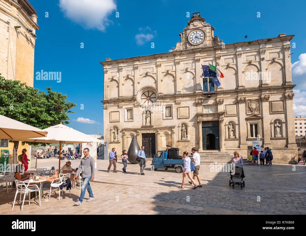 Italien, Basilicata, Potenza, der Europäischen Kulturhauptstadt 2019, seine Höhlenwohnungen Lebensräume oder Sassi di Matera und seine Kirchen sind als Weltkulturerbe von der UNESCO, der Nationalen Museum für mittelalterliche und moderne Kunst von Basilikata aufgelistet, die sich in den ehemaligen Lanfranchi Palast aus dem 17. Jahrhundert. Stockfoto