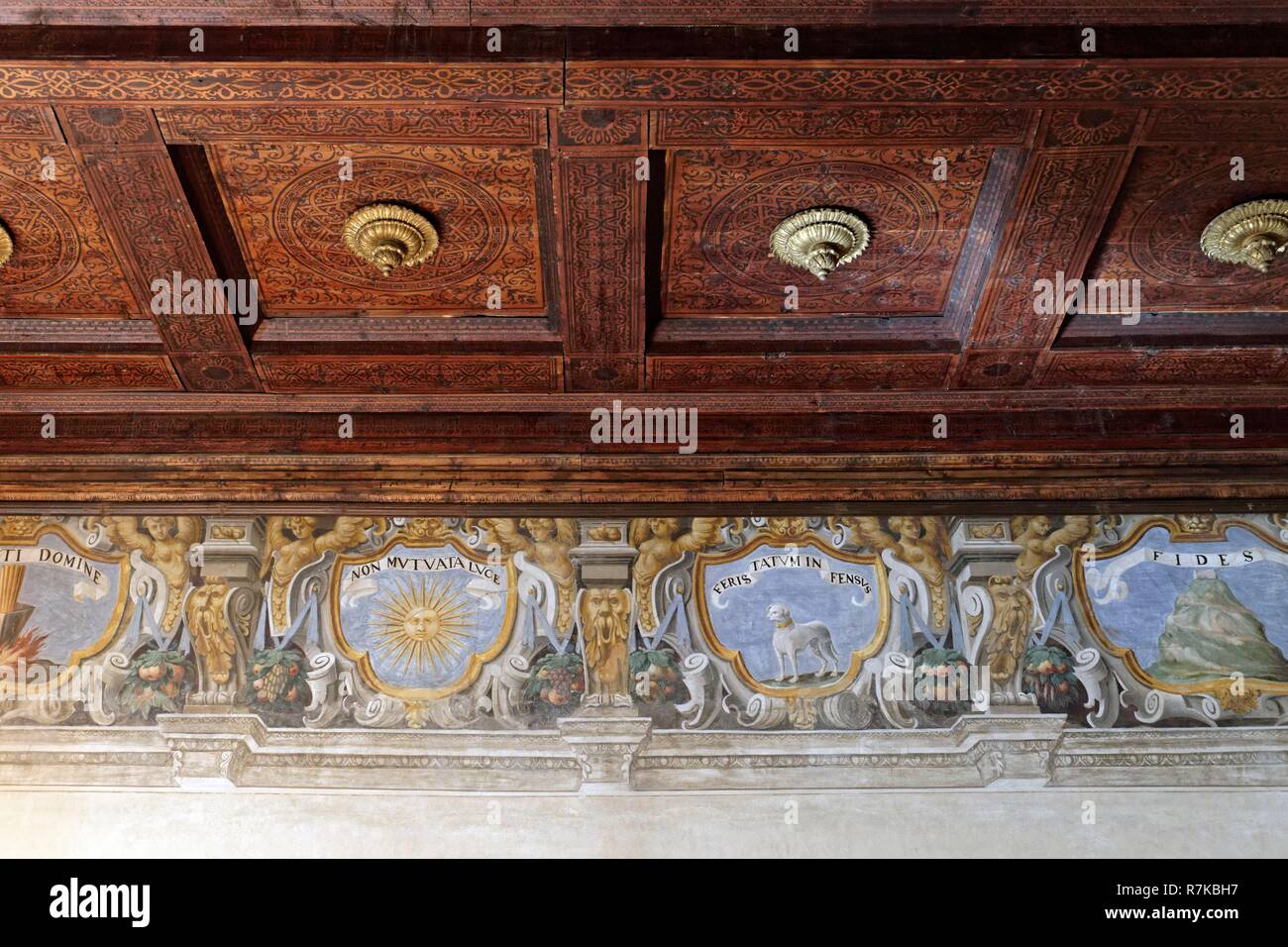Italien, Lombardei, Mantua (Mantova), als Weltkulturerbe von der UNESCO, der Palazzo Ducale, berühmten Residenz der Familie Gonzaga, fünfte Zimmer von Guastalla Stockfoto