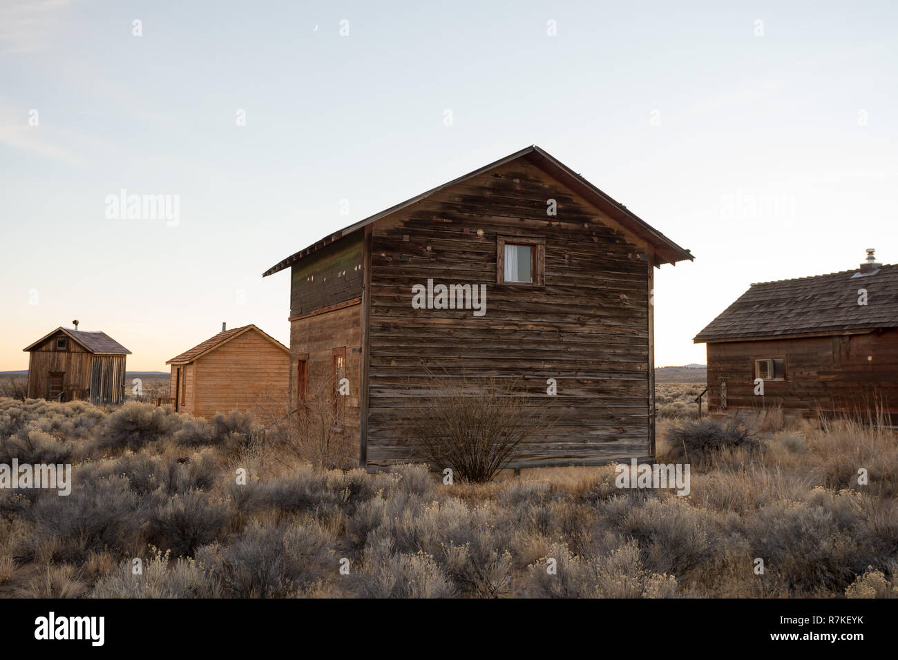 Ländliche Geisterstadt in Fort Rock Oregon entlang der zentralen Oregon und im südlichen Teil des Staates. Stockfoto