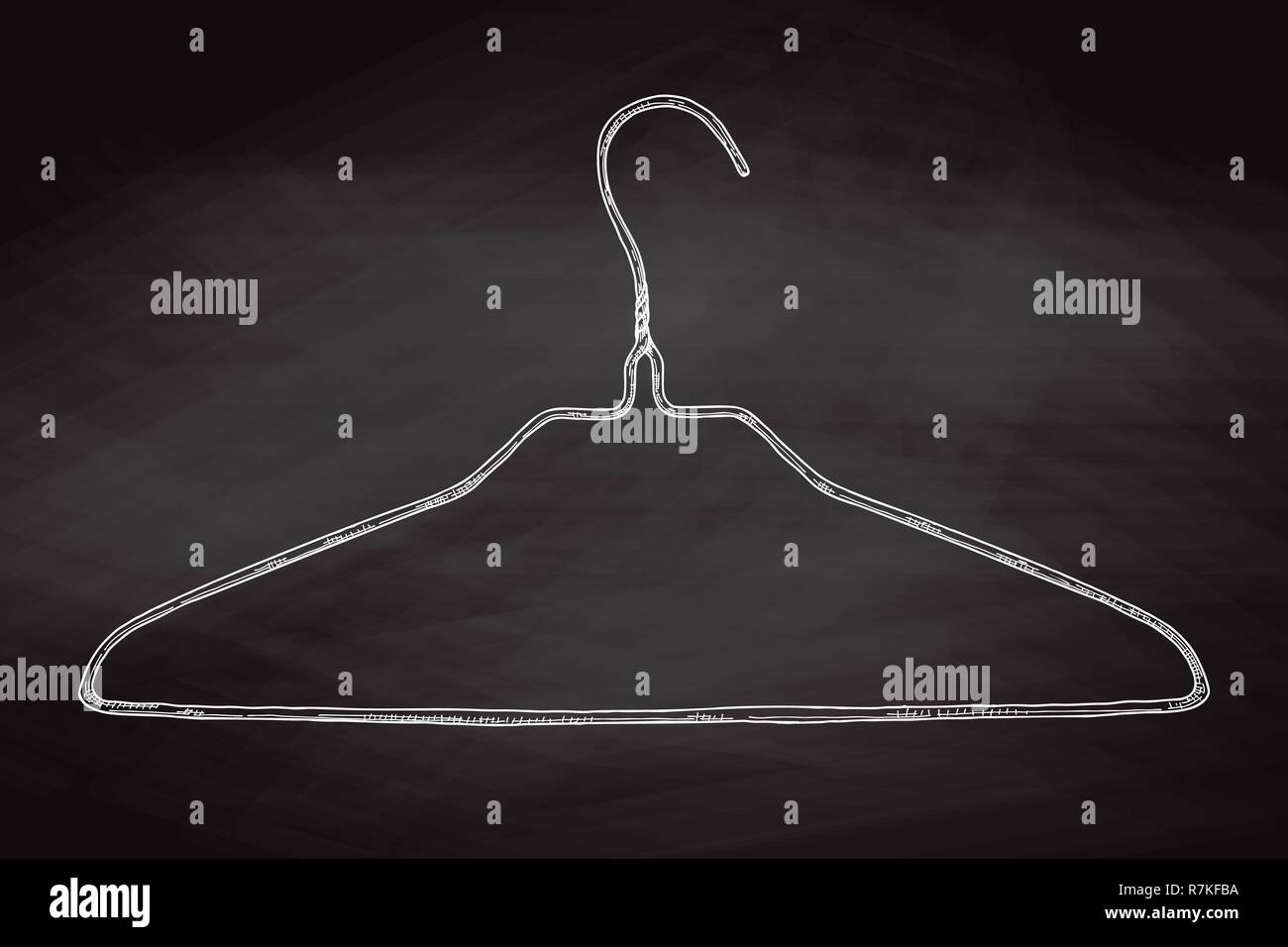 Skizze Kleiderbügel auf der Kreidetafel. Vektor Stock Vektor
