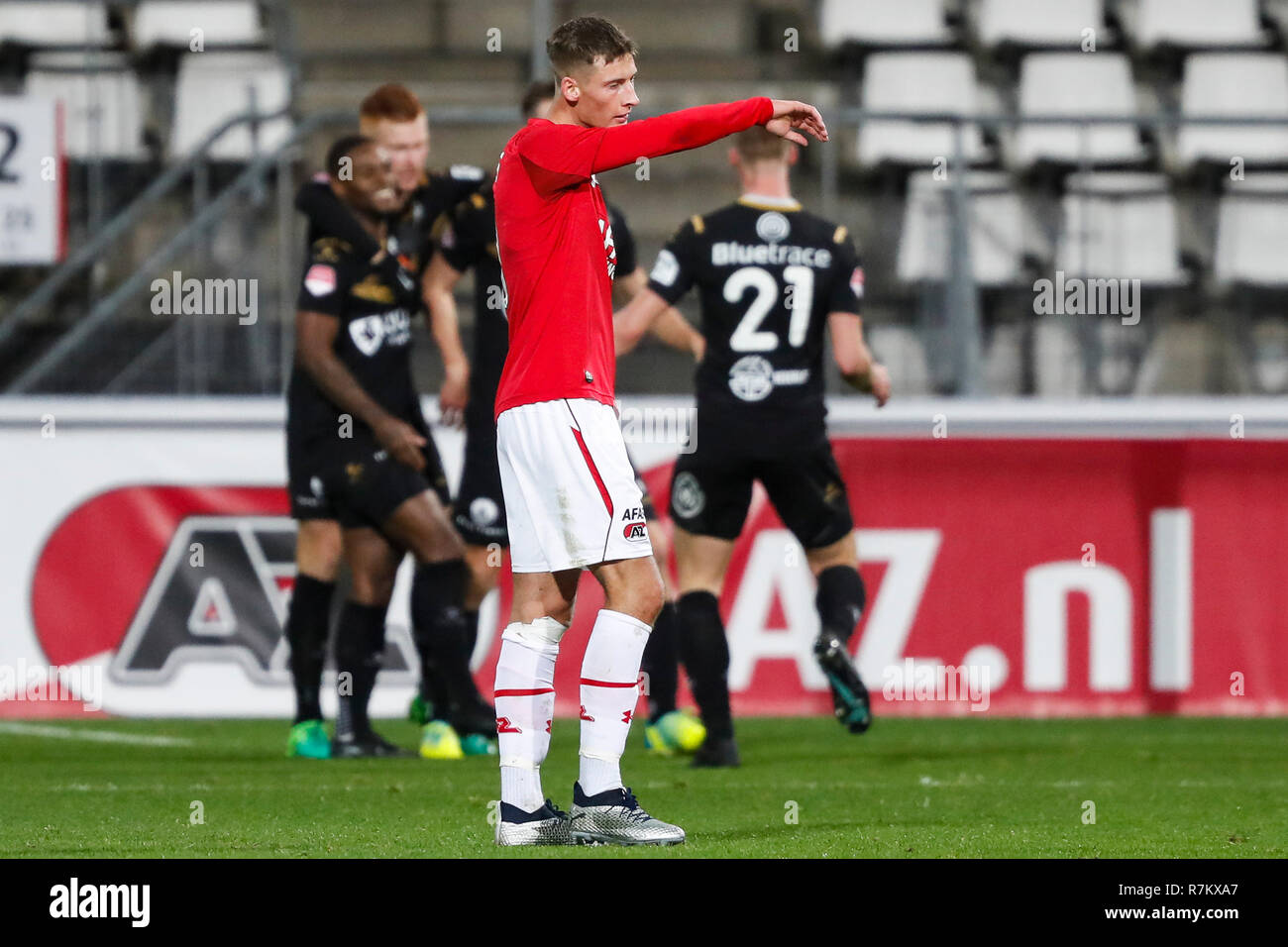 Alkmaar 10 12 18 Afas Stadion Der Niederlandische Fussball Keuken Kampioen Divisie Saison 18 19 Jong Az Player Henri Weigelt Niedergeschlagen Nach Dem 0 2 Wahrend Des Spiels Jong Az Vs Telstar Stockfotografie Alamy