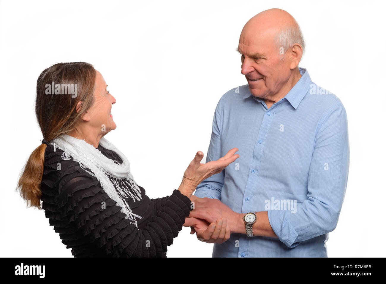 Senior Paar teilen ein Lachen Stockfoto