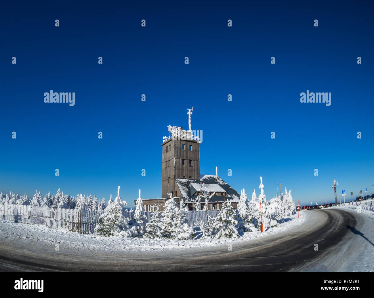 Fichtelberg Wetter Station Stockfoto