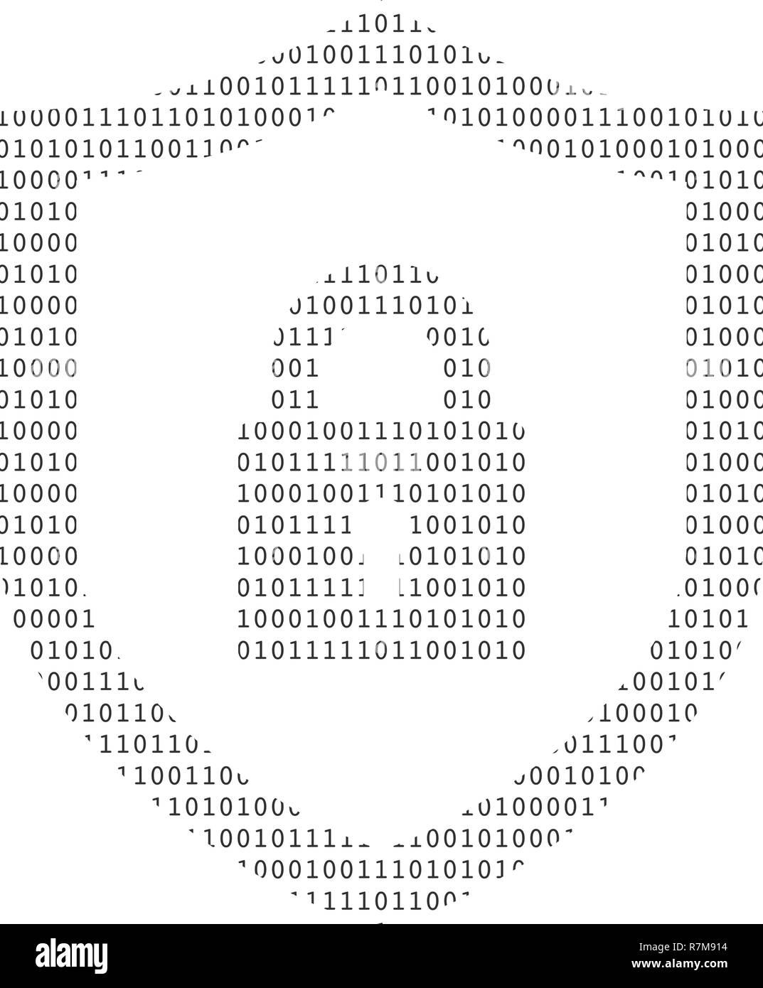 Cyber Security Konzept, Schild, mit Verriegelung und Schlüsselloch persönliche Daten, Vector Illustration. Stock Vektor