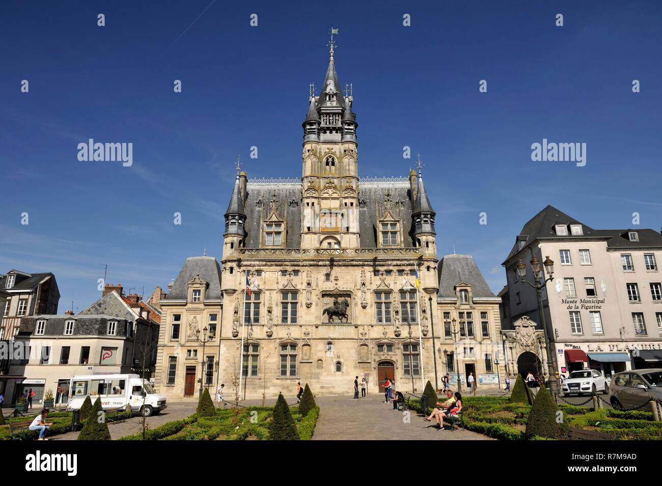 Frankreich, Oise, Compiegne, Place de l'Hotel de Ville, Rathaus Stockfoto